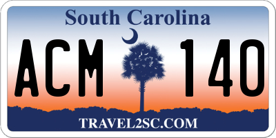 SC license plate ACM140