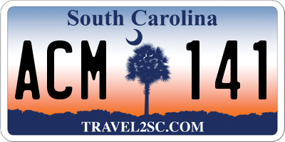 SC license plate ACM141