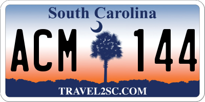 SC license plate ACM144