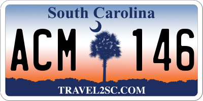 SC license plate ACM146