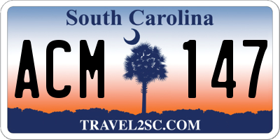SC license plate ACM147