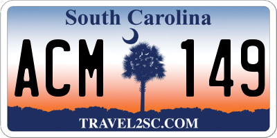 SC license plate ACM149