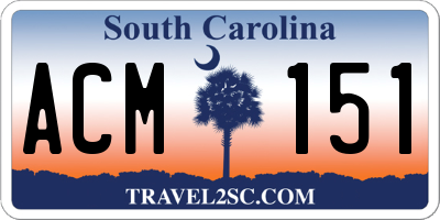 SC license plate ACM151