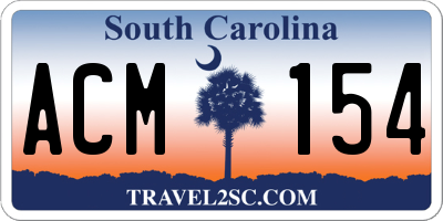 SC license plate ACM154