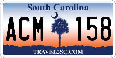 SC license plate ACM158