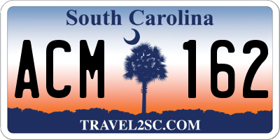 SC license plate ACM162