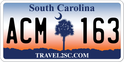 SC license plate ACM163