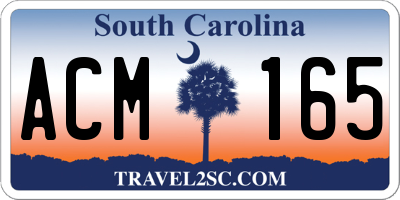 SC license plate ACM165