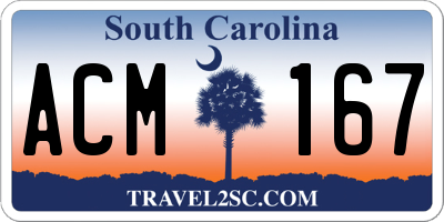 SC license plate ACM167