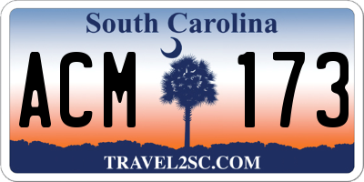 SC license plate ACM173
