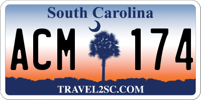 SC license plate ACM174