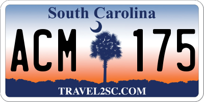 SC license plate ACM175