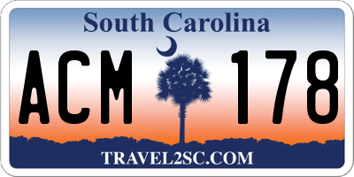 SC license plate ACM178