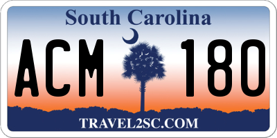 SC license plate ACM180