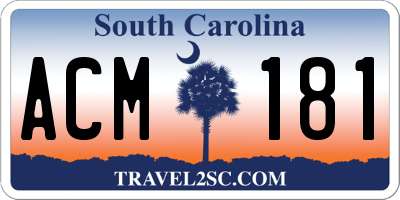 SC license plate ACM181