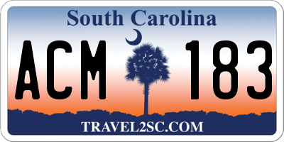 SC license plate ACM183