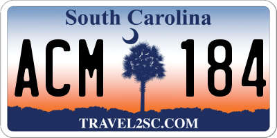 SC license plate ACM184