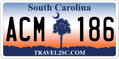 SC license plate ACM186