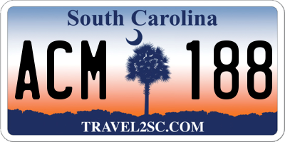 SC license plate ACM188
