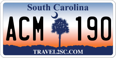SC license plate ACM190