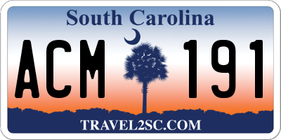 SC license plate ACM191