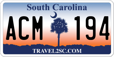 SC license plate ACM194