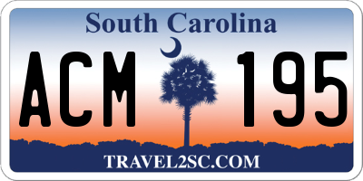 SC license plate ACM195