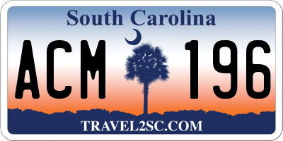 SC license plate ACM196