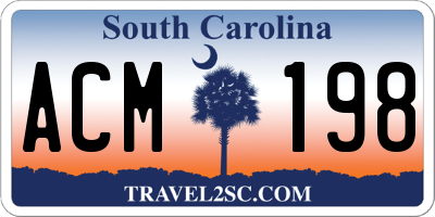 SC license plate ACM198