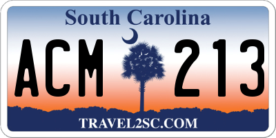 SC license plate ACM213