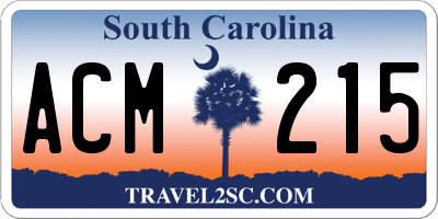 SC license plate ACM215