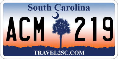 SC license plate ACM219