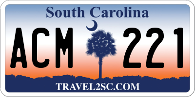 SC license plate ACM221