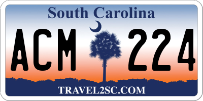 SC license plate ACM224