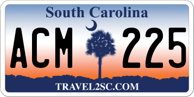 SC license plate ACM225