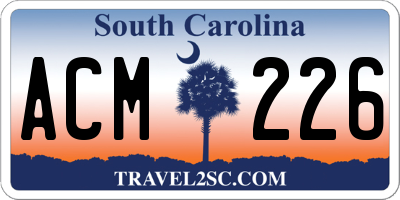 SC license plate ACM226
