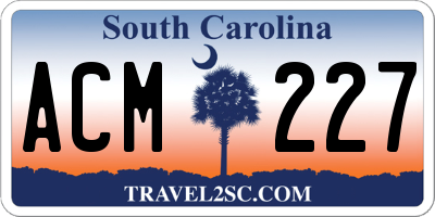 SC license plate ACM227