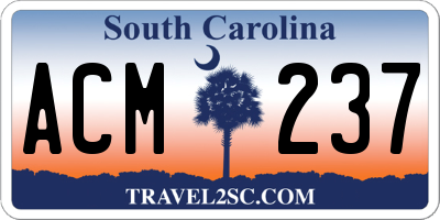 SC license plate ACM237