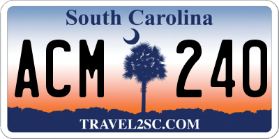 SC license plate ACM240