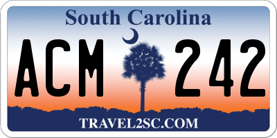SC license plate ACM242