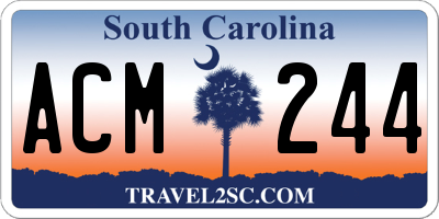 SC license plate ACM244