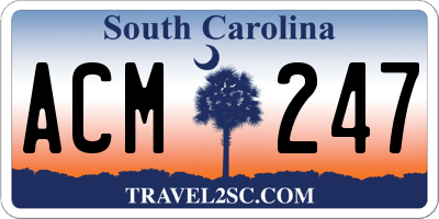 SC license plate ACM247