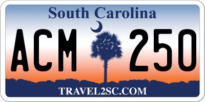 SC license plate ACM250