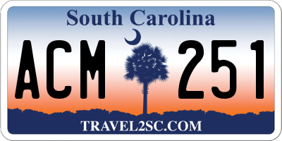 SC license plate ACM251