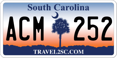 SC license plate ACM252