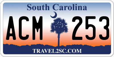 SC license plate ACM253