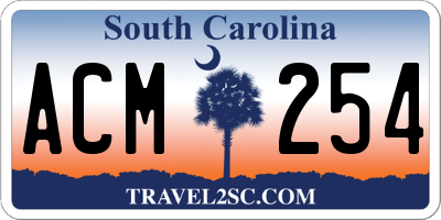 SC license plate ACM254