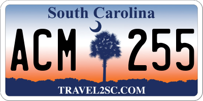 SC license plate ACM255