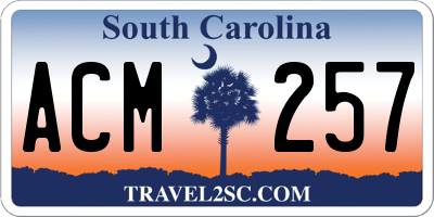 SC license plate ACM257