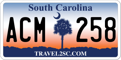 SC license plate ACM258